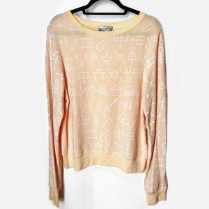 Wildfox Peach Beach Long Sleeve Sweatshirt Sweater Small